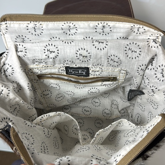 Myra Garnate canvas, leather & hair on hide backpack bag main image 5